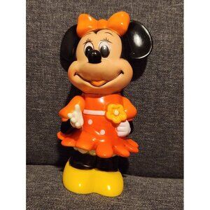 Vintage Walt Disney 6” Minnie Mouse Rubber Coin Piggy Bank Korea 1960s
